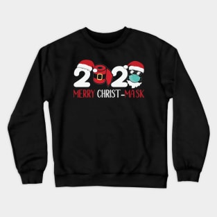 Merry Christ-Mask 2020 Quarantine Christmas Santa Face Mask Crewneck Sweatshirt